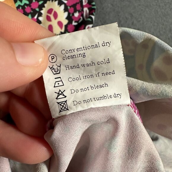 Bohemian L Multicolor Sleeveless V-Neck Dress Tiered Hem Polyester Lightweight - Picture 6 of 7